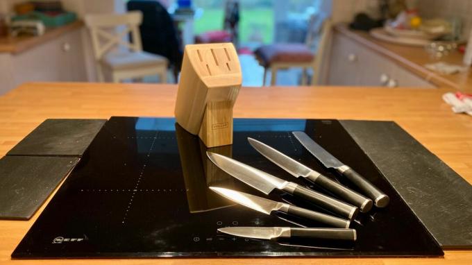 Stellar Poise 5-delt knivbloksæt i køkkenet