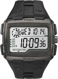 Timex Men Grid Shock LCD חוגה שחורה עם רצועת שרף שחורה שעון | היה £89.99 | כעת 36 פאונד | חסוך 60%