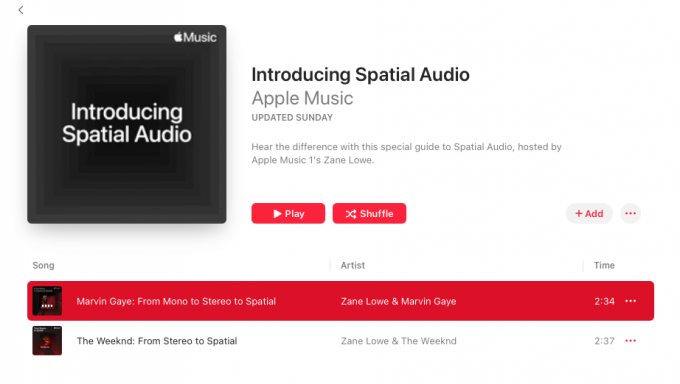 Áudio espacial da Apple Music