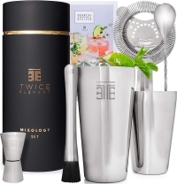 Twice Element Cocktail Mixing Sæt | Boston Style Shaker Kit med elegant gaveæske | nu £29,95 på Amazon