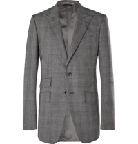 Tom Ford Prince of Wales kostkovaný Šedá O'Connor Slim-Fit Wool Suit Jacket | byla 2 280 GBP | nyní 1 368 liber u pana Portera