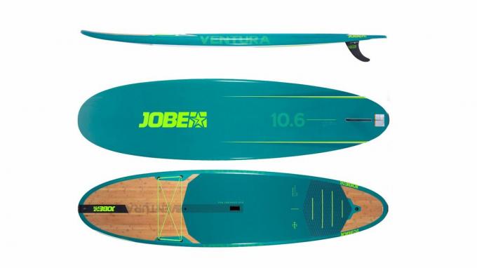Jobe Ventura 10.6 Paddle Board v šedozelené barvě s bambusovými plochami